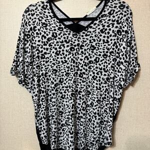 black and white leopard blouse